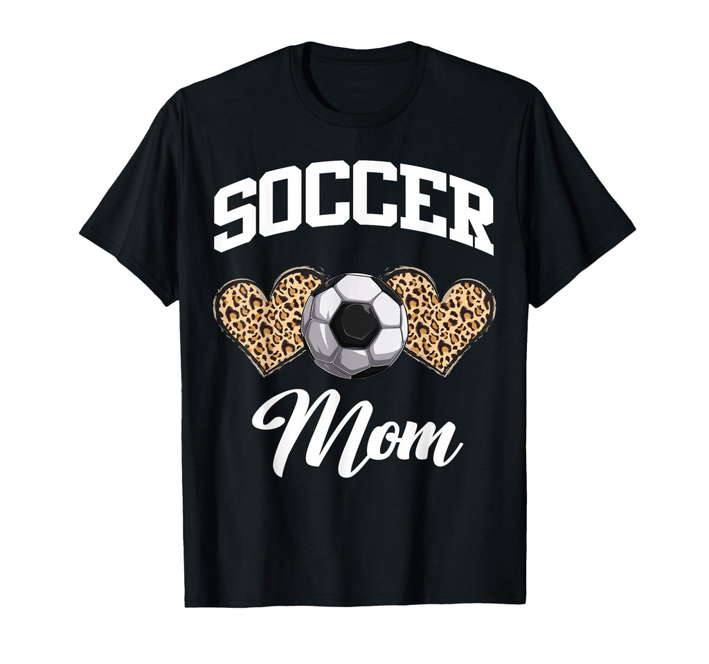 Soccer Leopard Heart Soccer Mom T-Shirt - Casual Everyday Wear Men Women - T-Shirt, Sweatshirt, Hoodie