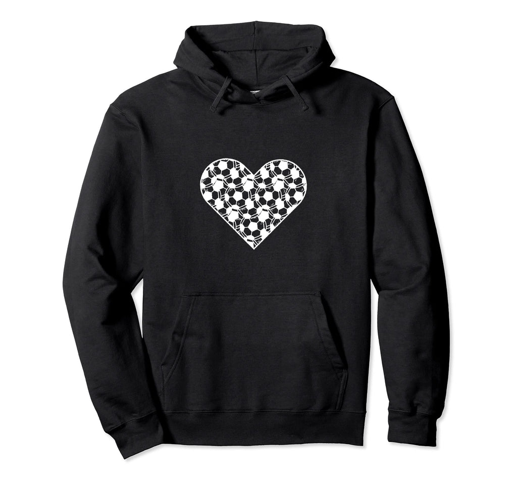 I Love Soccer Heart Shaped Soccer Ball Gift Hoodie - Graphic Print Unisex - T-Shirt, Sweatshirt, Hoodie