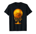 Gold Soccer Ball Drip Abstract T-Shirt - Aesthetic Graphic for Adults - T-Shirt, Sweatshirt, Hoodie