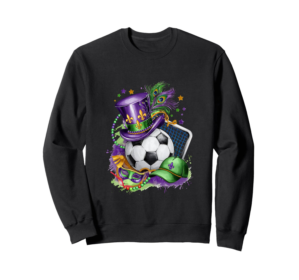 Mardi Gras And Soccer Mix Sweatshirt - Casual Everyday Wear Men Women - T-Shirt, Sweatshirt, Hoodie