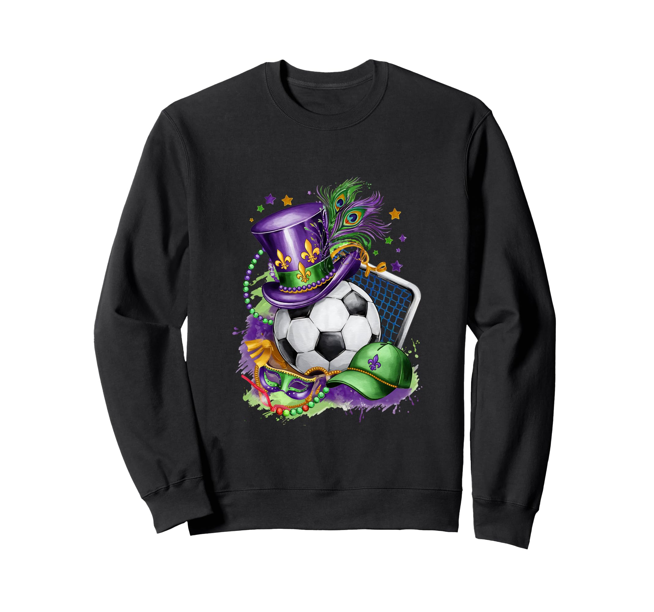 Mardi Gras And Soccer Mix Sweatshirt - Casual Everyday Wear Men Women - T-Shirt, Sweatshirt, Hoodie