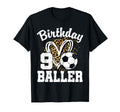 9Th Birthday Soccer Ball Leopard Heart T-Shirt - Trendy Graphic for Adults - T-Shirt, Sweatshirt, Hoodie
