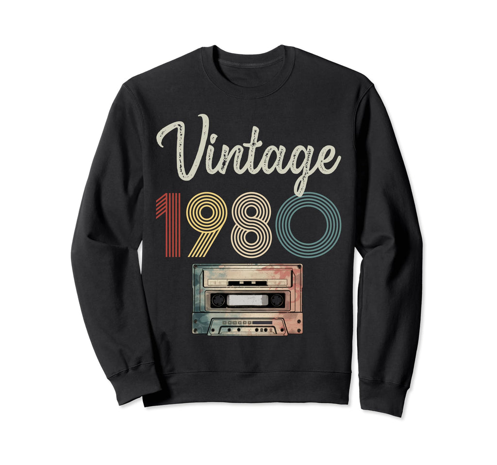 1980 Born 1980 Cassette Tape Sweatshirt - Aesthetic Graphic for Adults - T-Shirt, Sweatshirt, Hoodie