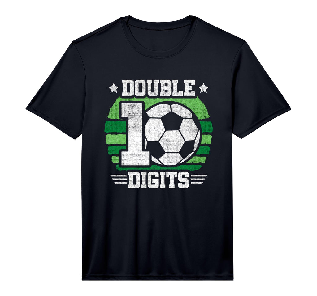Soccer Birthday 10 Year Old Double T-Shirt - Minimalist Print Unisex - T-Shirt, Sweatshirt, Hoodie
