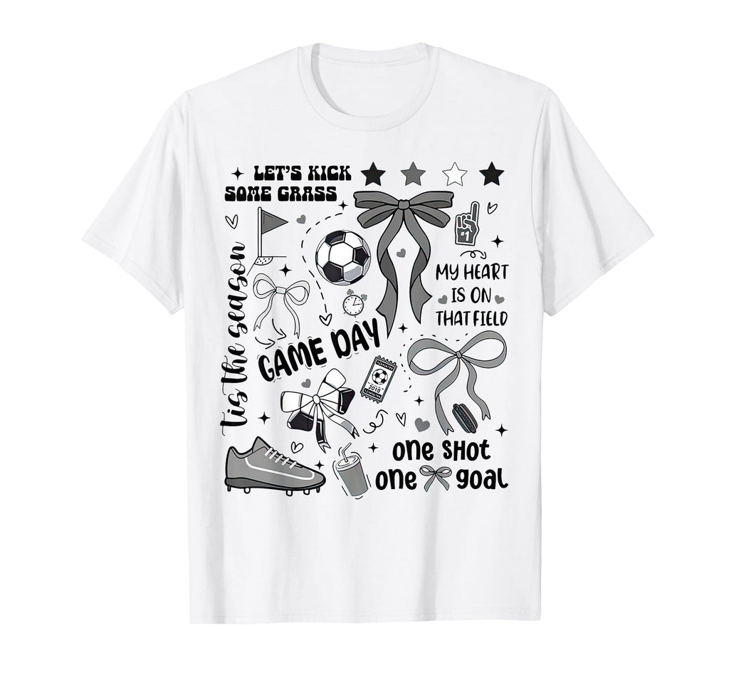 Game Day Soccer Coquette Mom One Shot T-Shirt - Novelty Apparel Men Women - T-Shirt, Sweatshirt, Hoodie