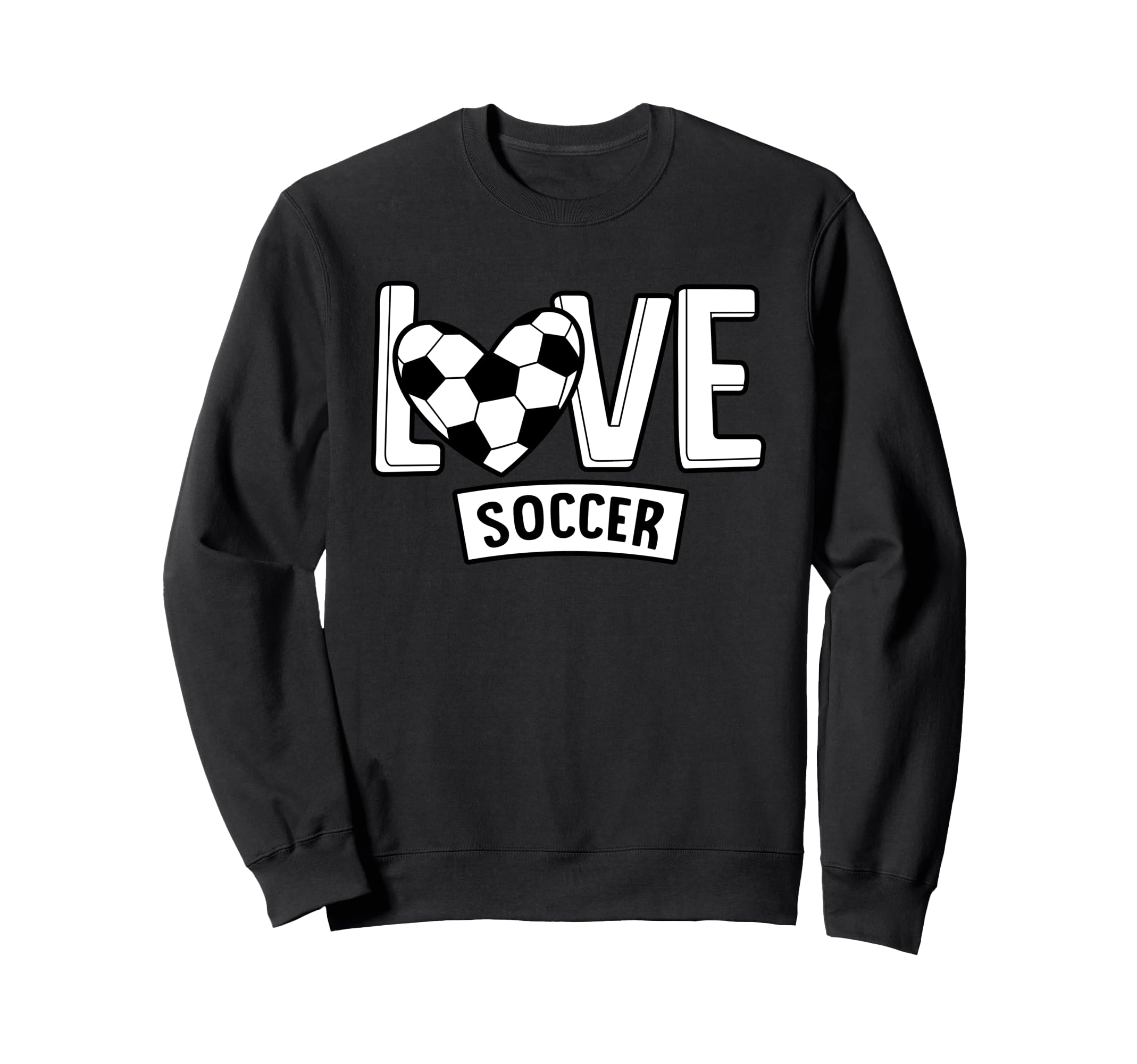 Love Soccer Funny Hearty Soccer Player Sweatshirt - Graphic Print Unisex - T-Shirt, Sweatshirt, Hoodie