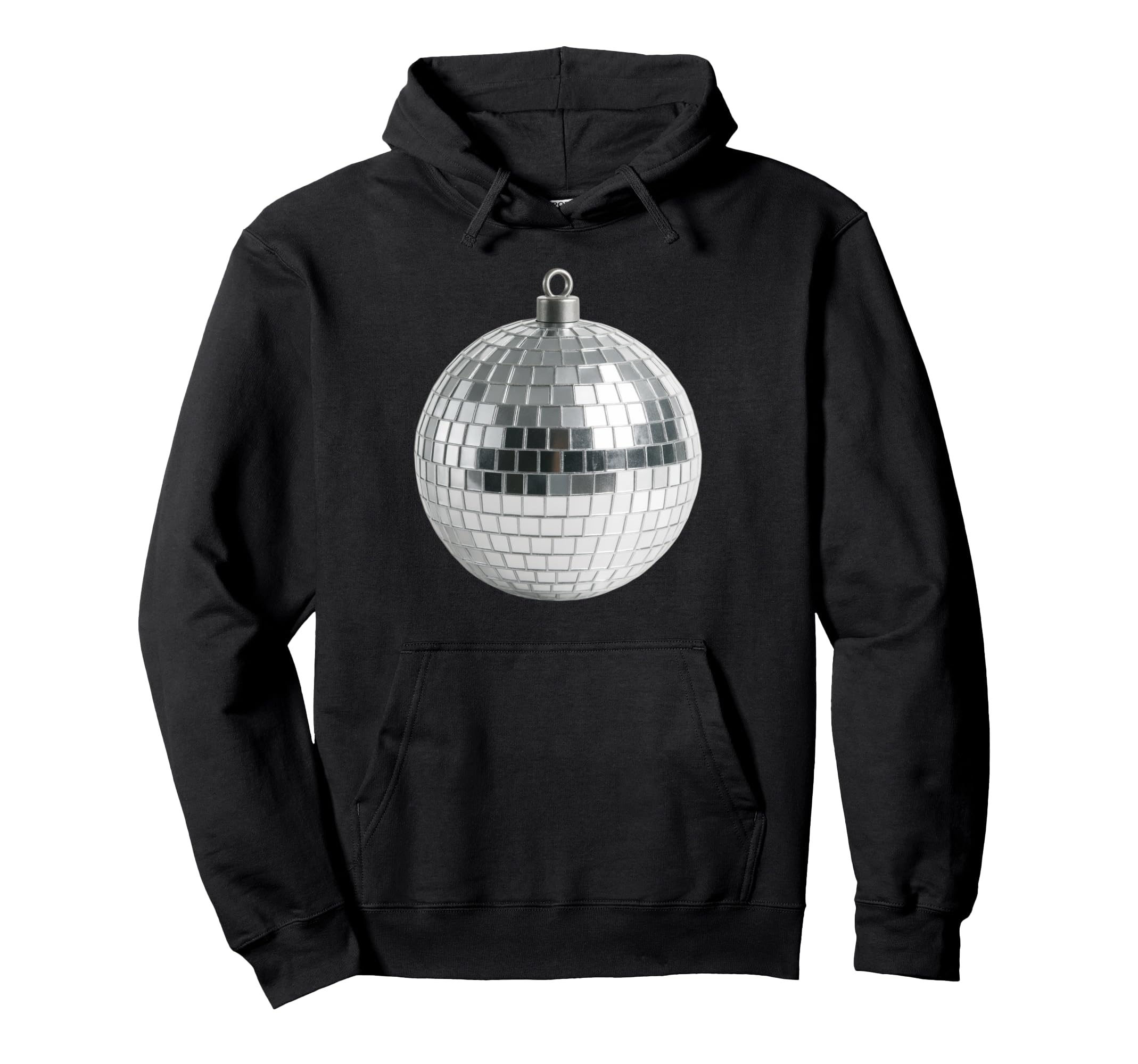 Silver Disco Ball Minimal Dancecore Hoodie - Fun Novelty Design Men Women - T-Shirt, Sweatshirt, Hoodie