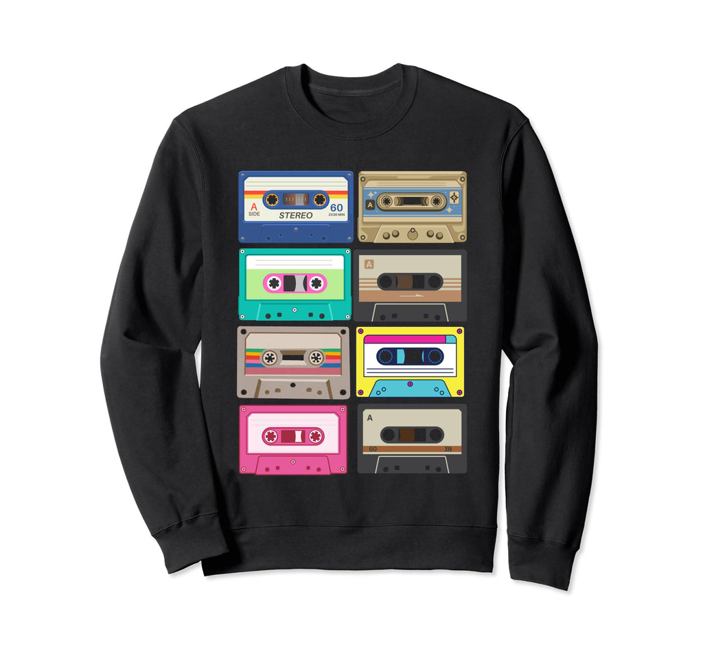 Cassette Mix Tapes Sweatshirt - Minimalist Print for Adults - T-Shirt, Sweatshirt, Hoodie