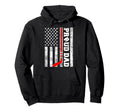 Proud Dad American Distressed Flag Hoodie - Minimalist Print for Adults - T-Shirt, Sweatshirt, Hoodie