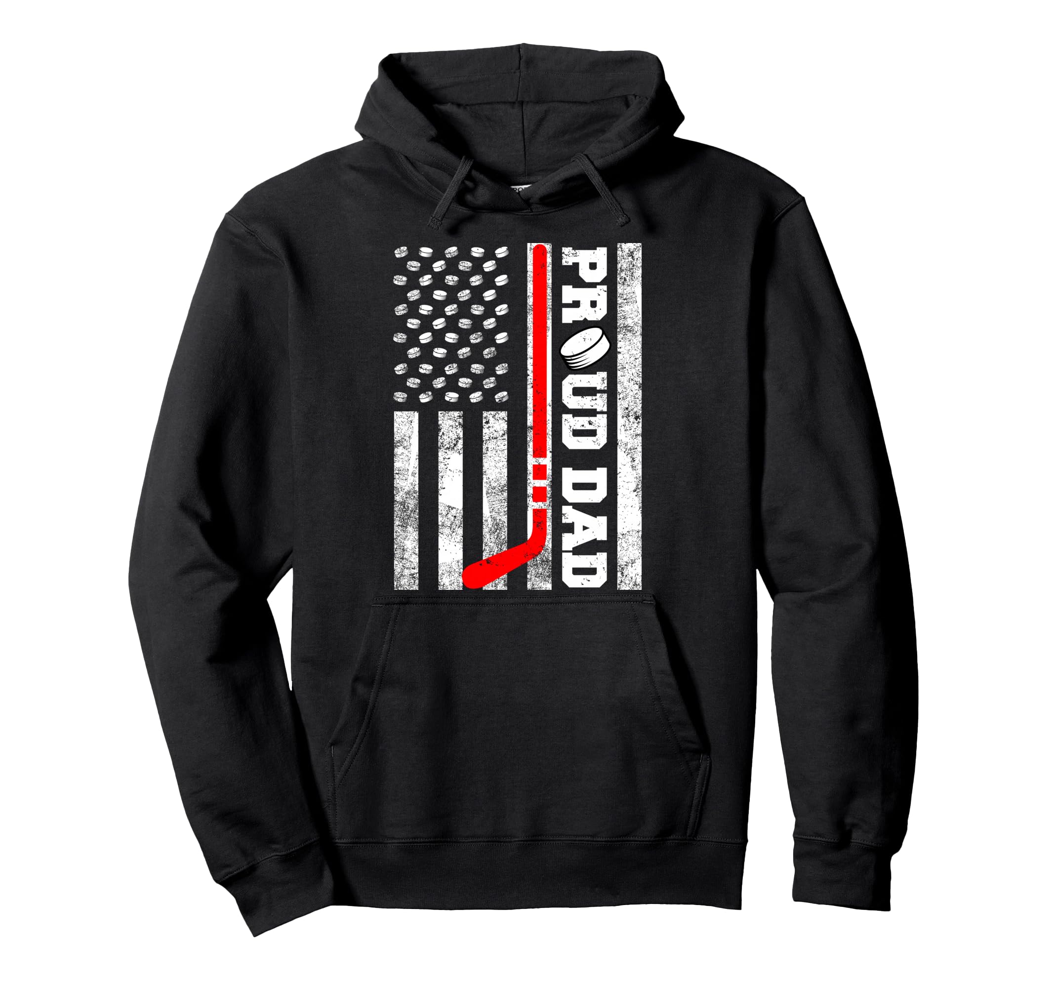 Proud Dad American Distressed Flag Funny Hoodie - Streetwear Style Unisex - T-Shirt, Sweatshirt, Hoodie