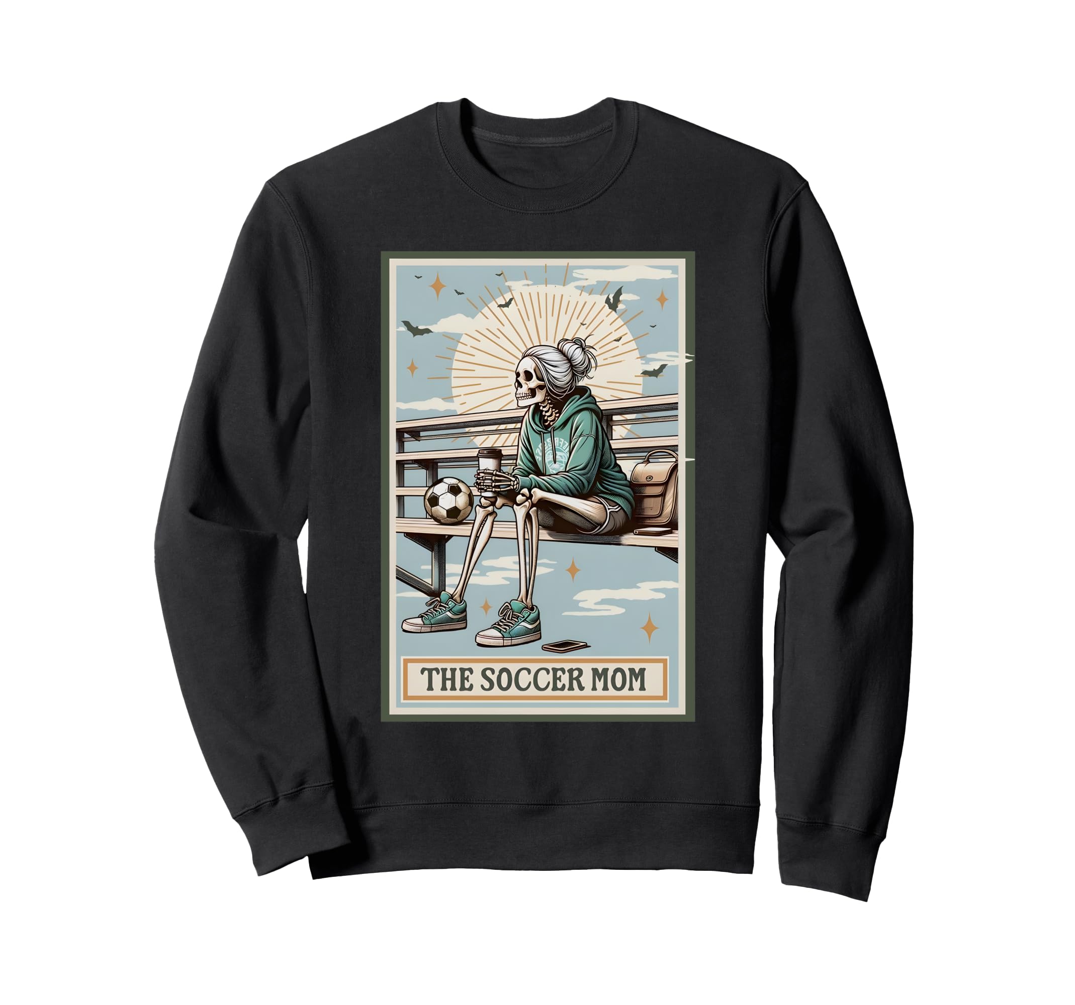 Soccer Mom Skeleton Tarot Card Sweatshirt - Trendy Graphic for Adults - T-Shirt, Sweatshirt, Hoodie