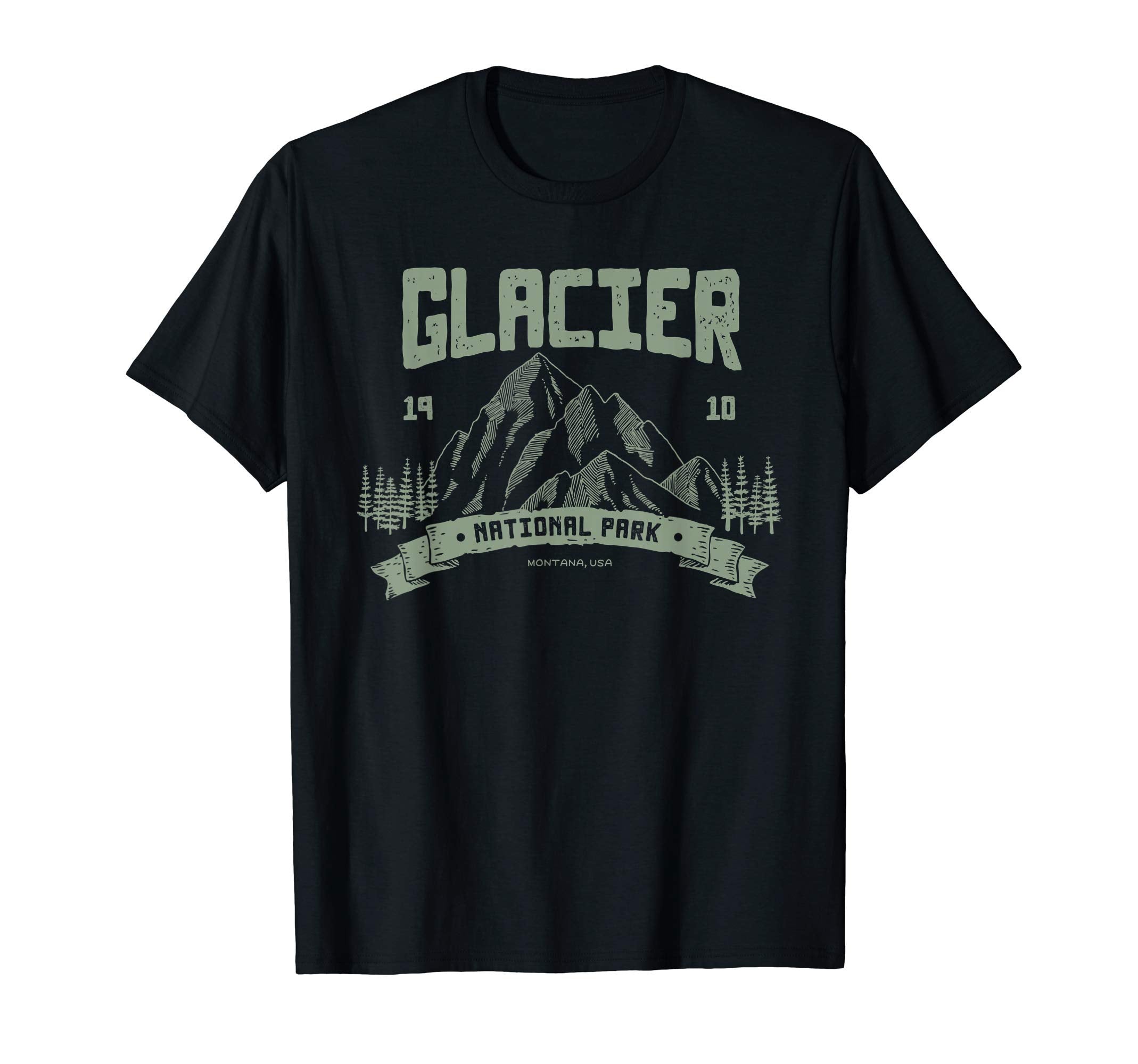 Glacier National Park Outdoor T-Shirt - Unique Graphic Men Women - T-Shirt, Sweatshirt, Hoodie
