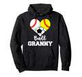 Ball Granny Heart Funny Baseball Hoodie - Fun Novelty Design Unisex - T-Shirt, Sweatshirt, Hoodie