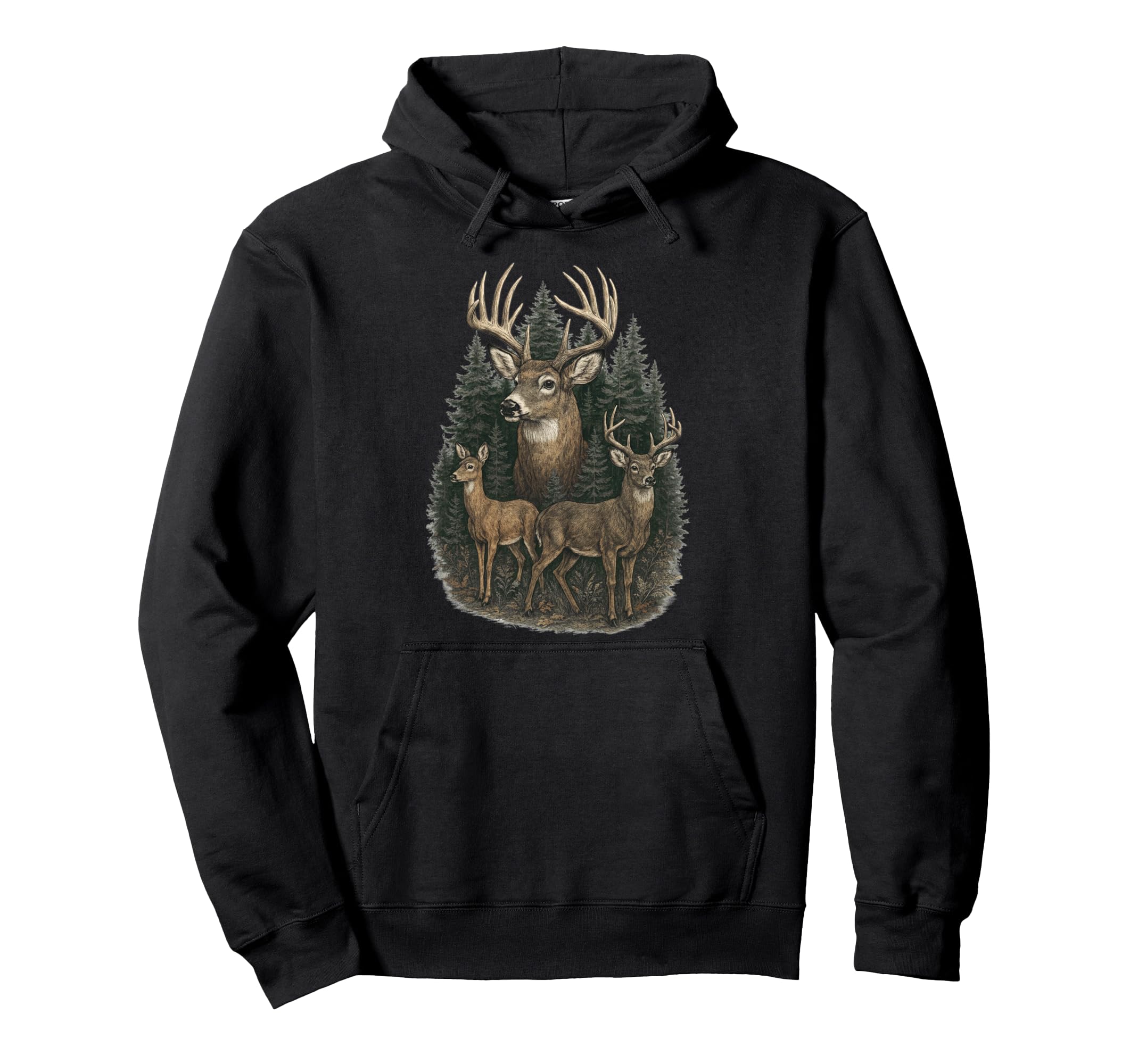 Grunge Deer 90S Hoodie - Custom Art Print Men Women - T-Shirt, Sweatshirt, Hoodie
