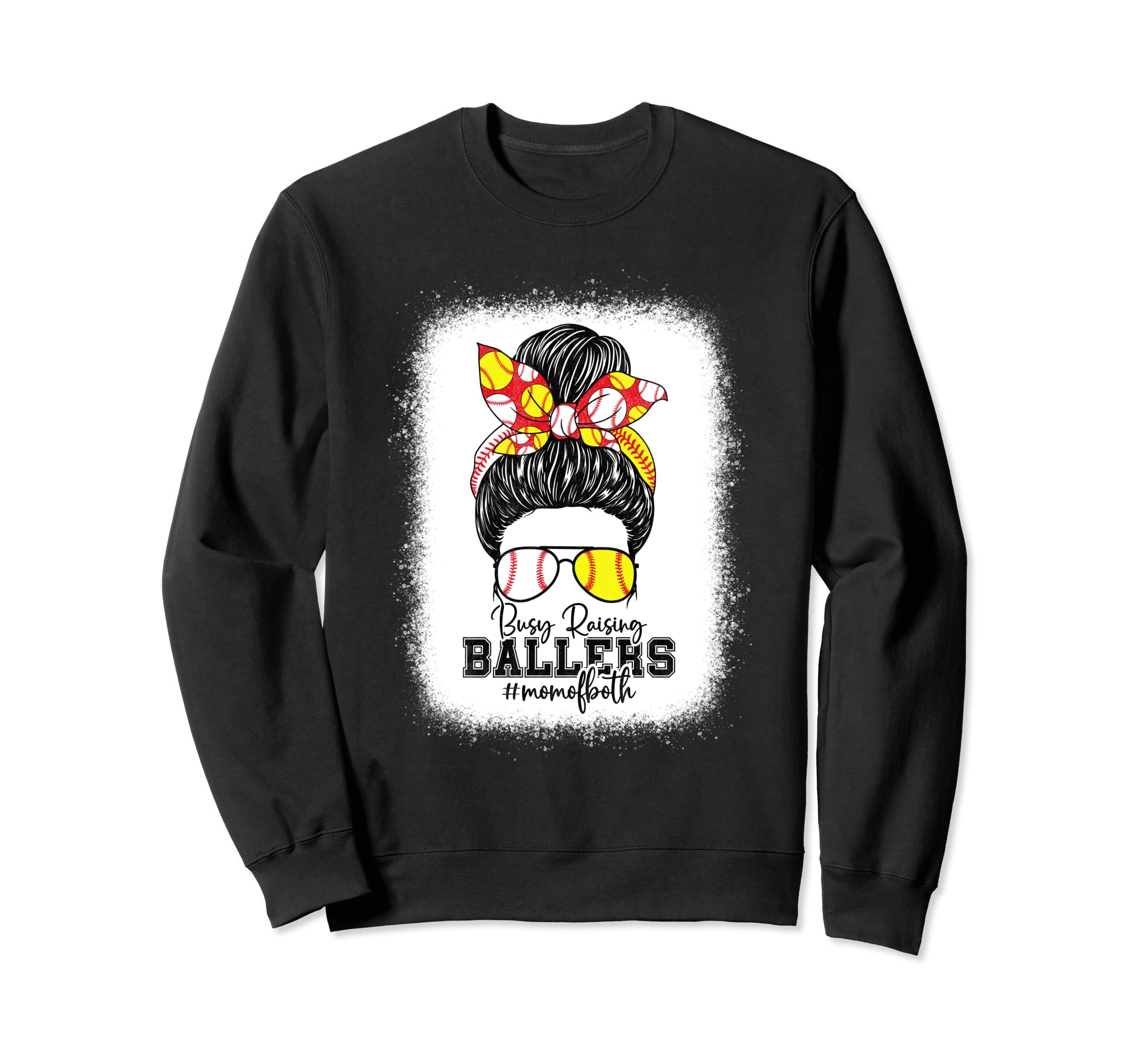 Busy Raising Ballers Softball Funny Sweatshirt - Graphic Print Unisex - T-Shirt, Sweatshirt, Hoodie