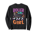 Roller Skating Cat Funny Skaters Sweatshirt - Custom Art Print Unisex - T-Shirt, Sweatshirt, Hoodie