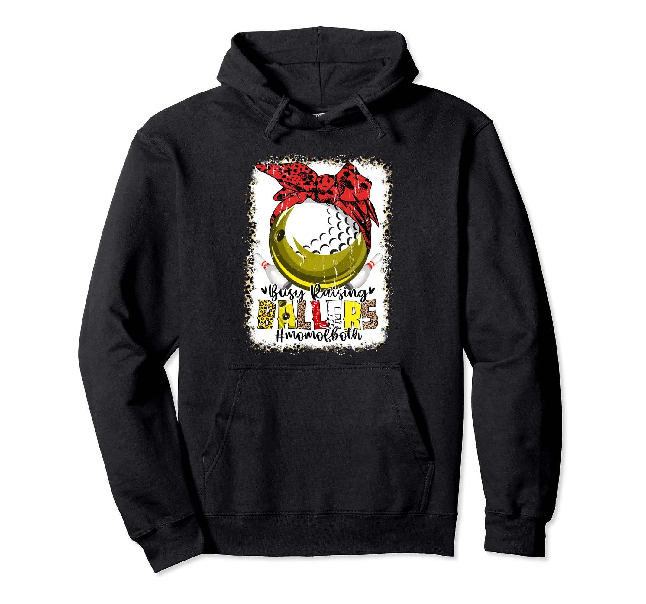 Mom Both Bowling Golf Busy Raising Hoodie - Minimalist Print Men Women - T-Shirt, Sweatshirt, Hoodie