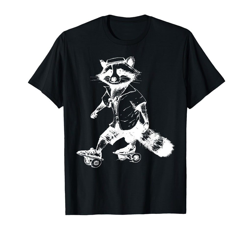Raccoon Roller Skates Roller T-Shirt - Casual Everyday Wear Men Women - T-Shirt, Sweatshirt, Hoodie