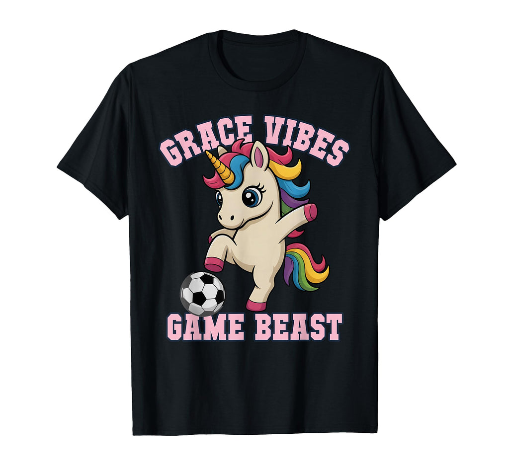 Grace Vibes Soccer Unicorn Just Who T-Shirt - Novelty Apparel Men Women - T-Shirt, Sweatshirt, Hoodie