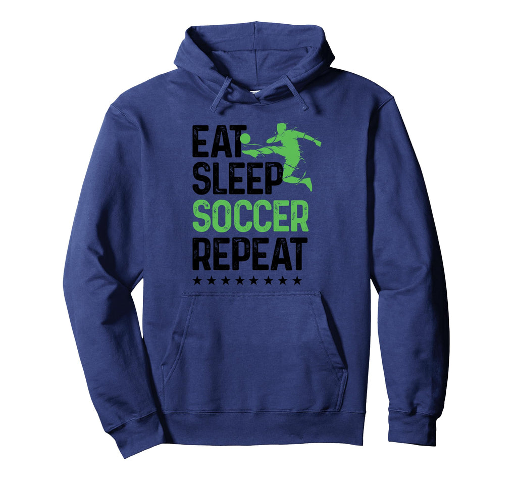 Eat Sleep Soccer Repeat Sport Player Hoodie - Minimalist Print for Adults - T-Shirt, Sweatshirt, Hoodie