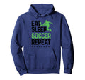 Eat Sleep Soccer Repeat Sport Player Hoodie - Minimalist Print for Adults - T-Shirt, Sweatshirt, Hoodie