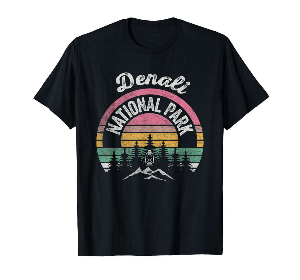 Denali National Park Map Sunset T-Shirt - Casual Everyday Wear Men Women - T-Shirt, Sweatshirt, Hoodie