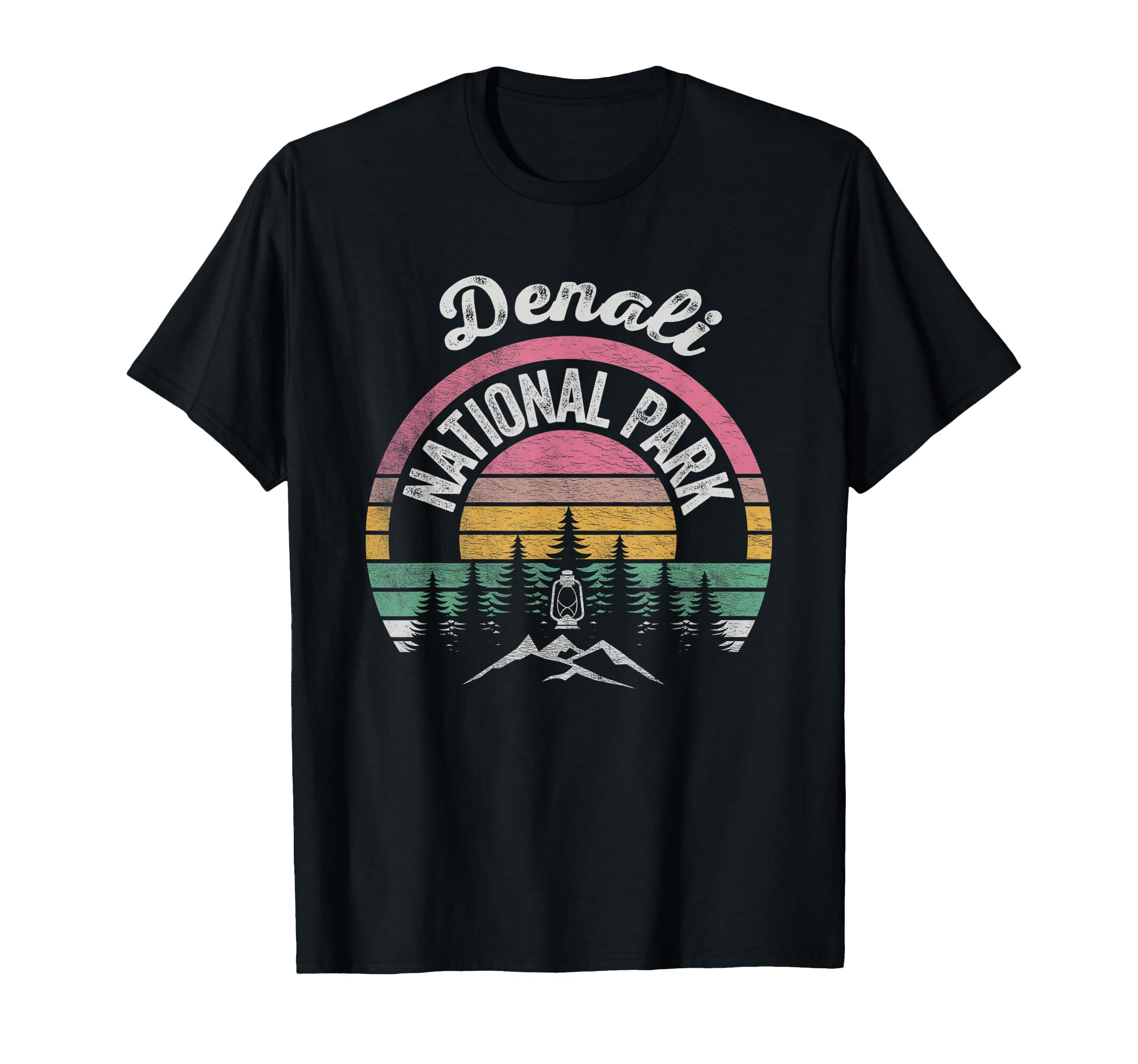 Denali National Park Map Sunset T-Shirt - Casual Everyday Wear Men Women - T-Shirt, Sweatshirt, Hoodie