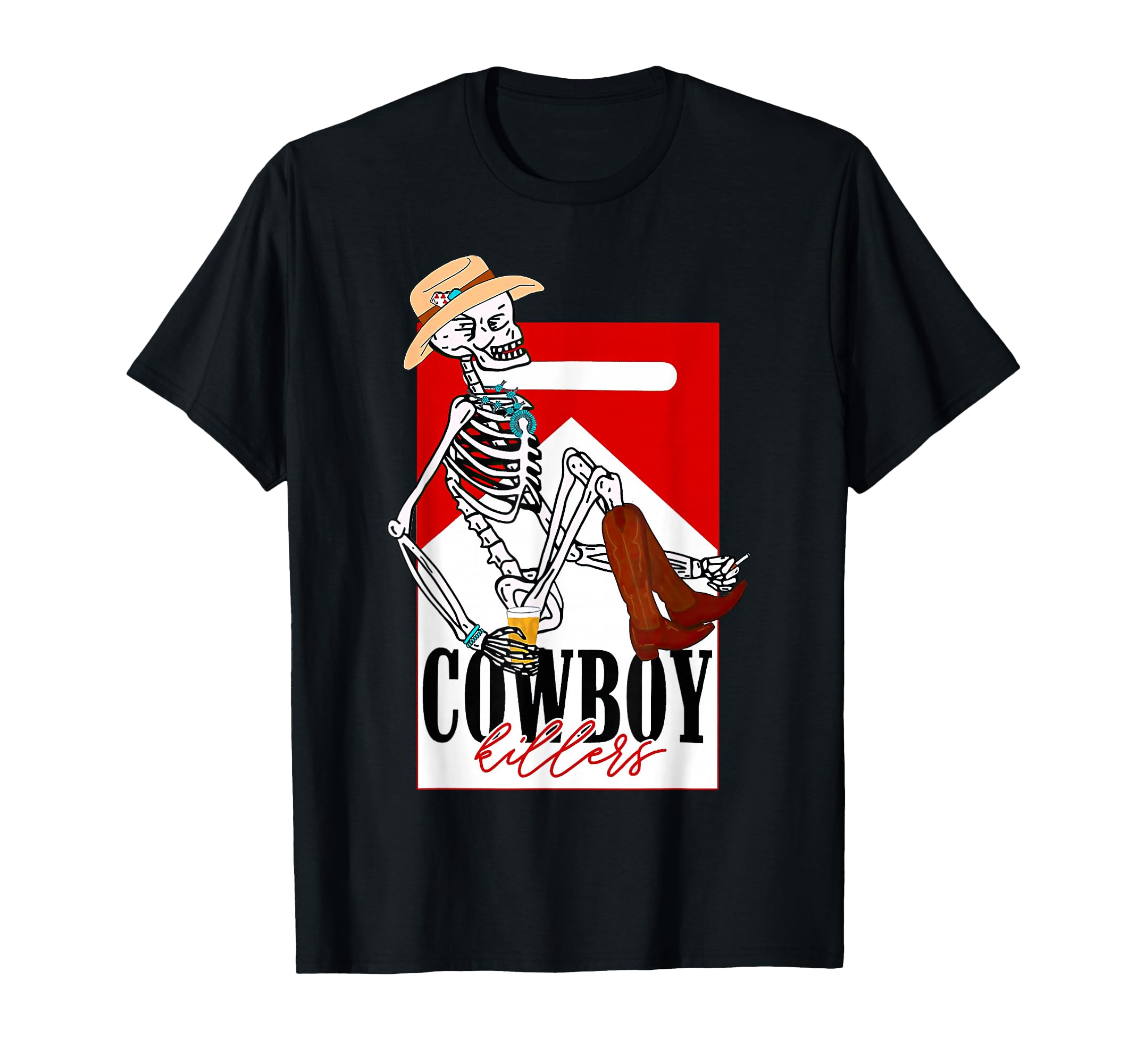Kille Rs Cowboy Western Skeleton Funny T-Shirt - Custom Art Print Men Women - T-Shirt, Sweatshirt, Hoodie
