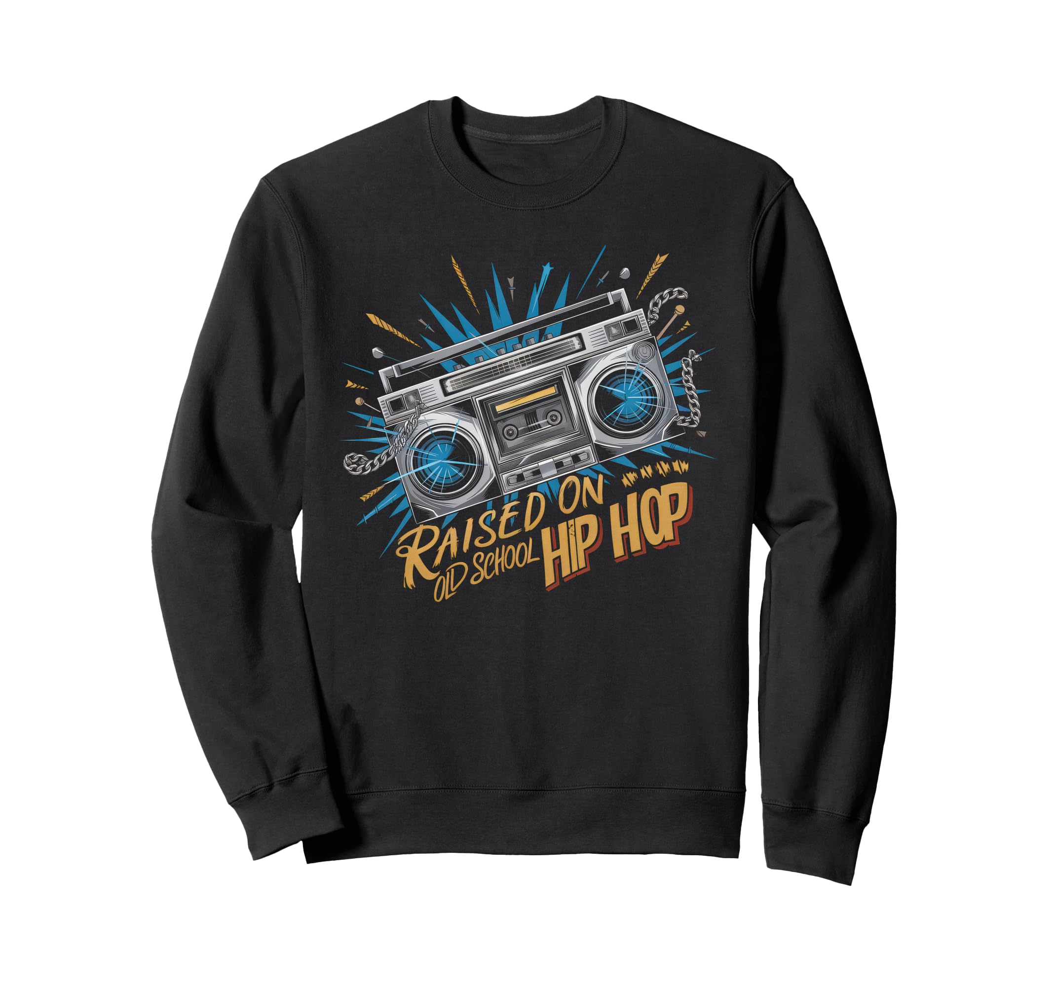 Raised Old School Graffiti Rap Hip Sweatshirt - Unique Graphic for Adults - T-Shirt, Sweatshirt, Hoodie