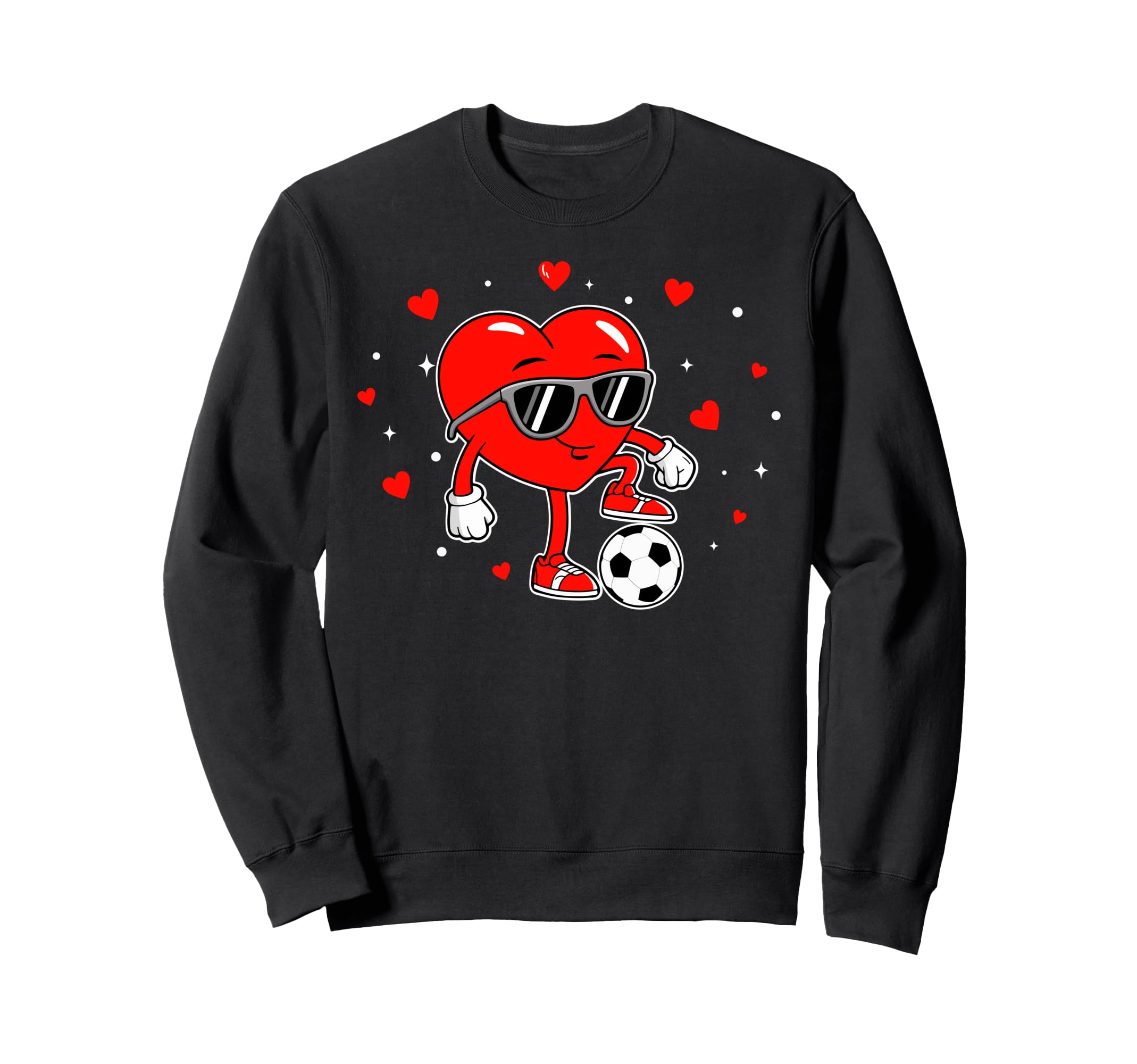 Heart Playing Soccer Love Sports Hoodie - Graphic Print for Adults - T-Shirt, Sweatshirt, Hoodie