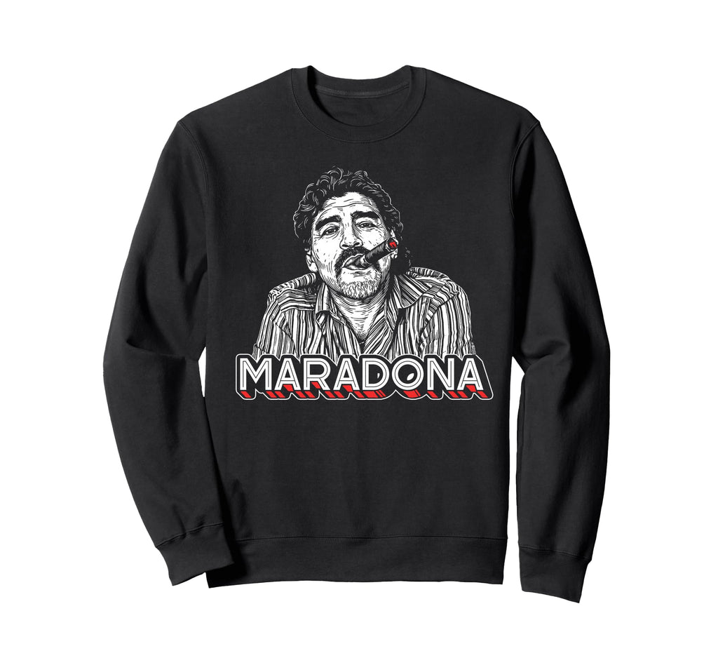 Diego Maradona Cigar Soccer Icon Sweatshirt - Unique Graphic Men Women - T-Shirt, Sweatshirt, Hoodie