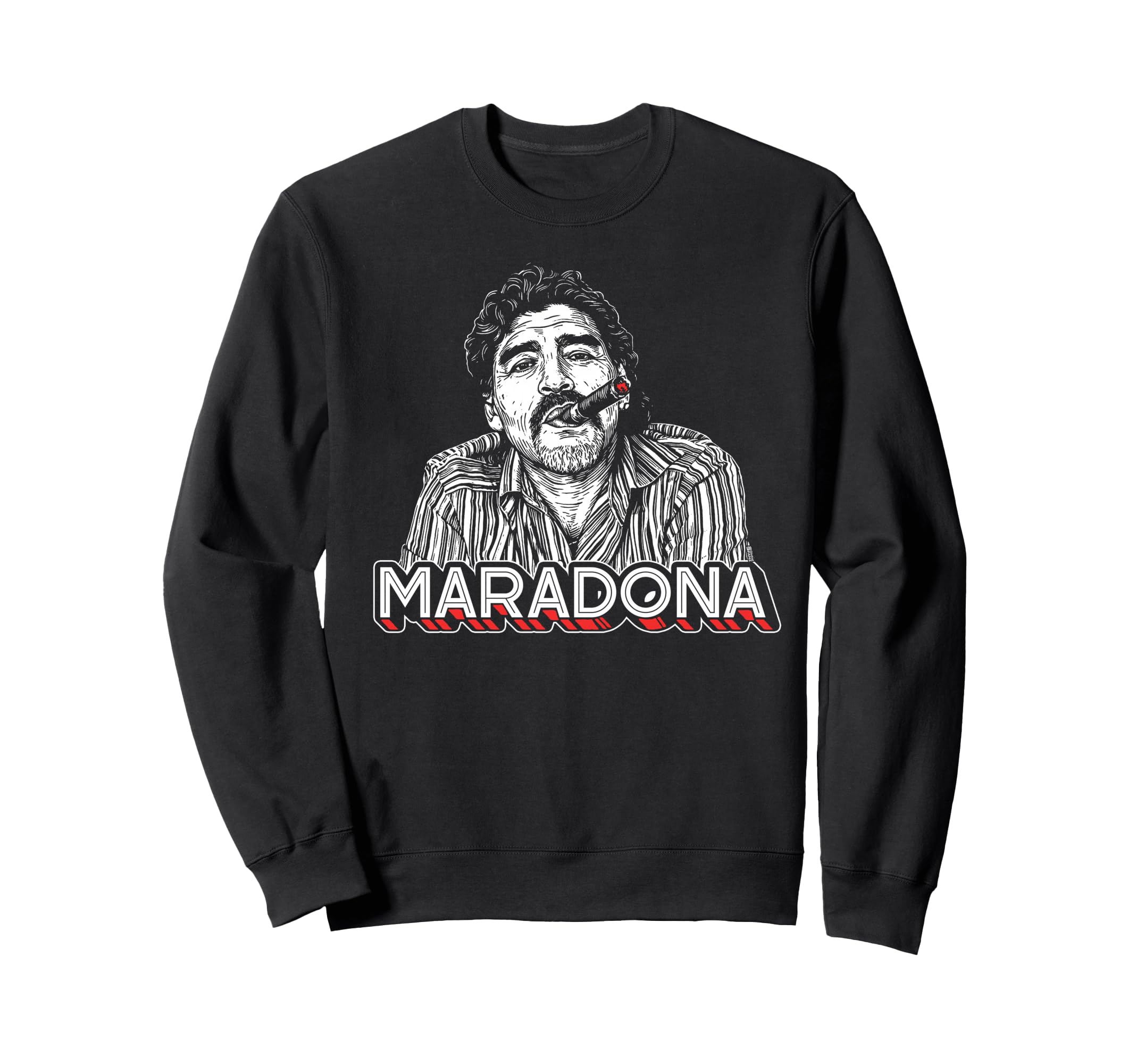 Diego Maradona Cigar Soccer Icon Sweatshirt - Unique Graphic Men Women - T-Shirt, Sweatshirt, Hoodie