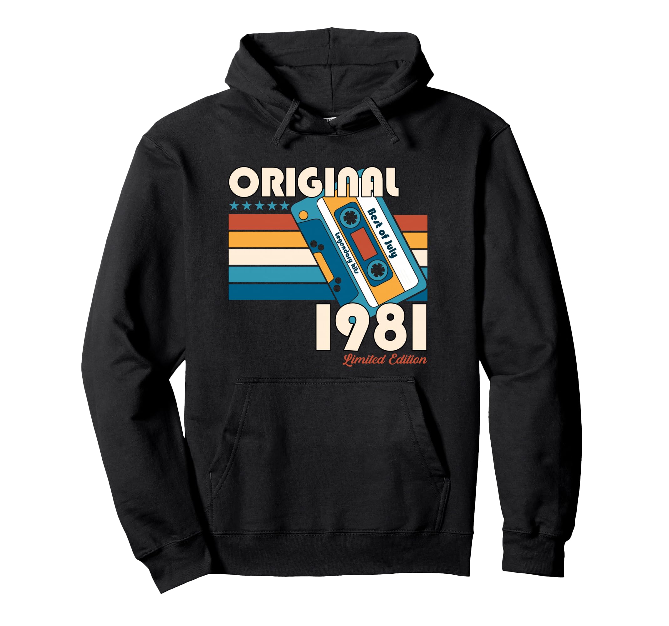 44Th Birthday Gifts July 1981 Cassette Hoodie - Unique Graphic Men Women - T-Shirt, Sweatshirt, Hoodie