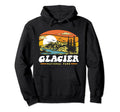 Glacier National Park 80S Mountains Sun Hoodie - Unique Graphic for Adults - T-Shirt, Sweatshirt, Hoodie