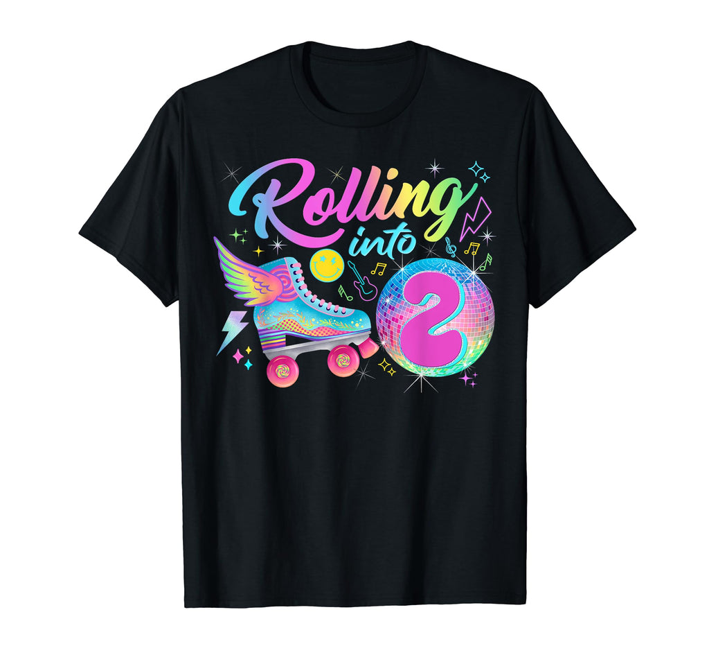 Roller Skates Birthday Disco Ball Party 90S T-Shirt - Graphic Print Unisex - T-Shirt, Sweatshirt, Hoodie