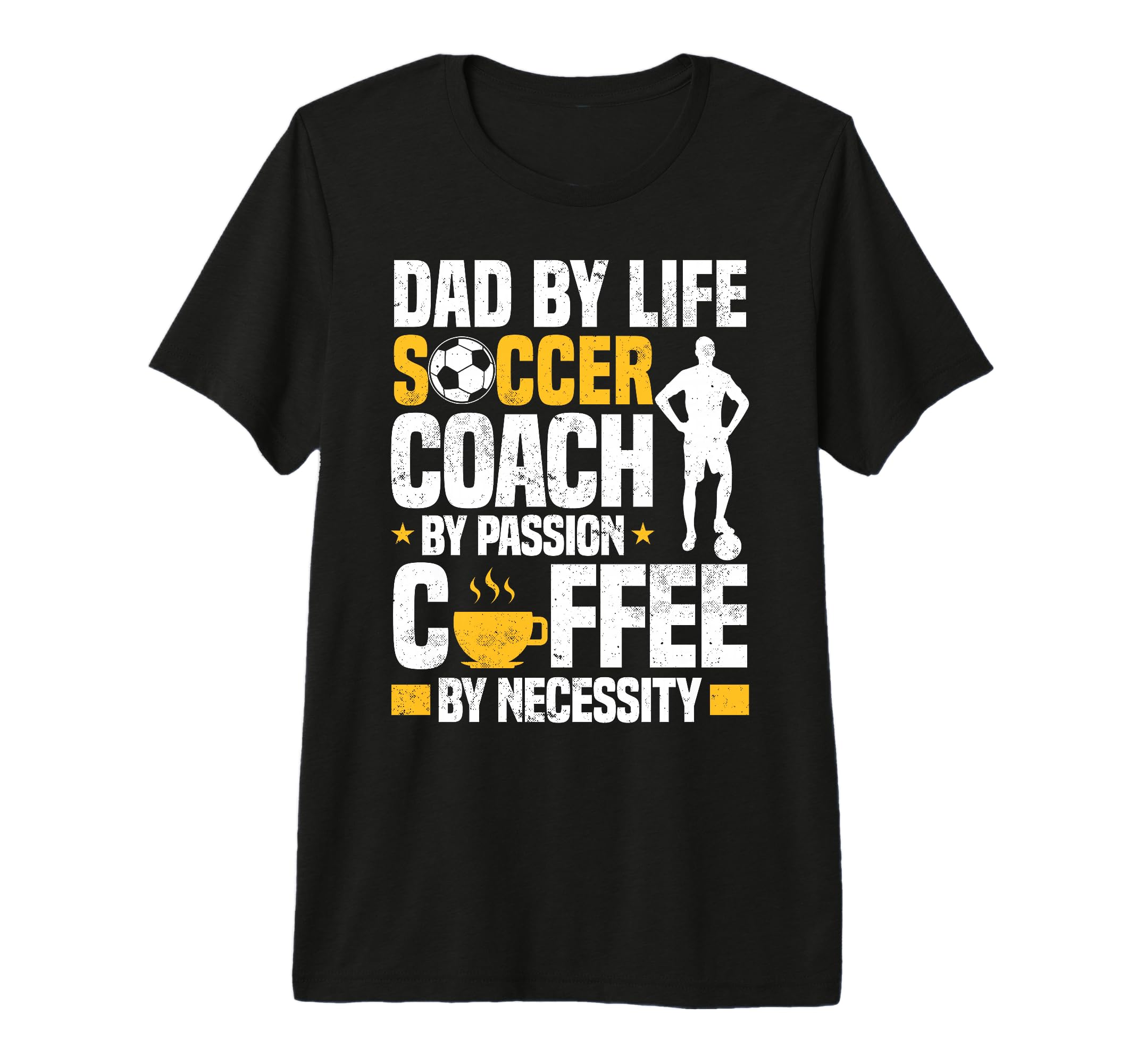 Dad Soccer Coach Coffee Lover Tri T-Shirt - Minimalist Print Men Women - T-Shirt, Sweatshirt, Hoodie