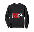 Soccer Pulse Moroccan Flag Heartbeat Sweatshirt - Graphic Print Men Women - T-Shirt, Sweatshirt, Hoodie
