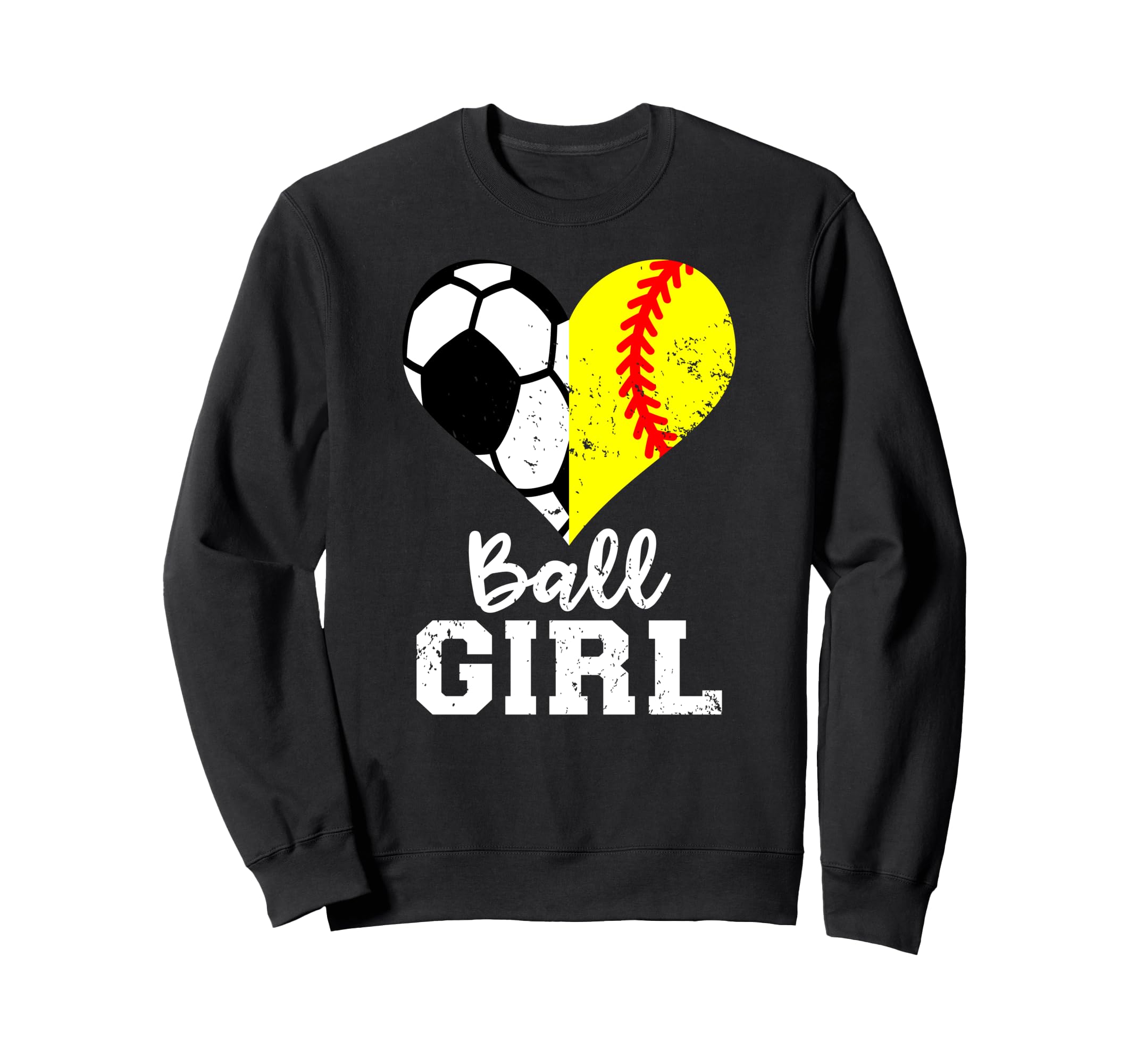 Ball Heart Funny Soccer Softball Sweatshirt - Unique Graphic for Adults - T-Shirt, Sweatshirt, Hoodie