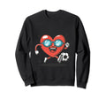 Funny Heart Running Soccer Ball Sweatshirt - Trendy Graphic Men Women - T-Shirt, Sweatshirt, Hoodie