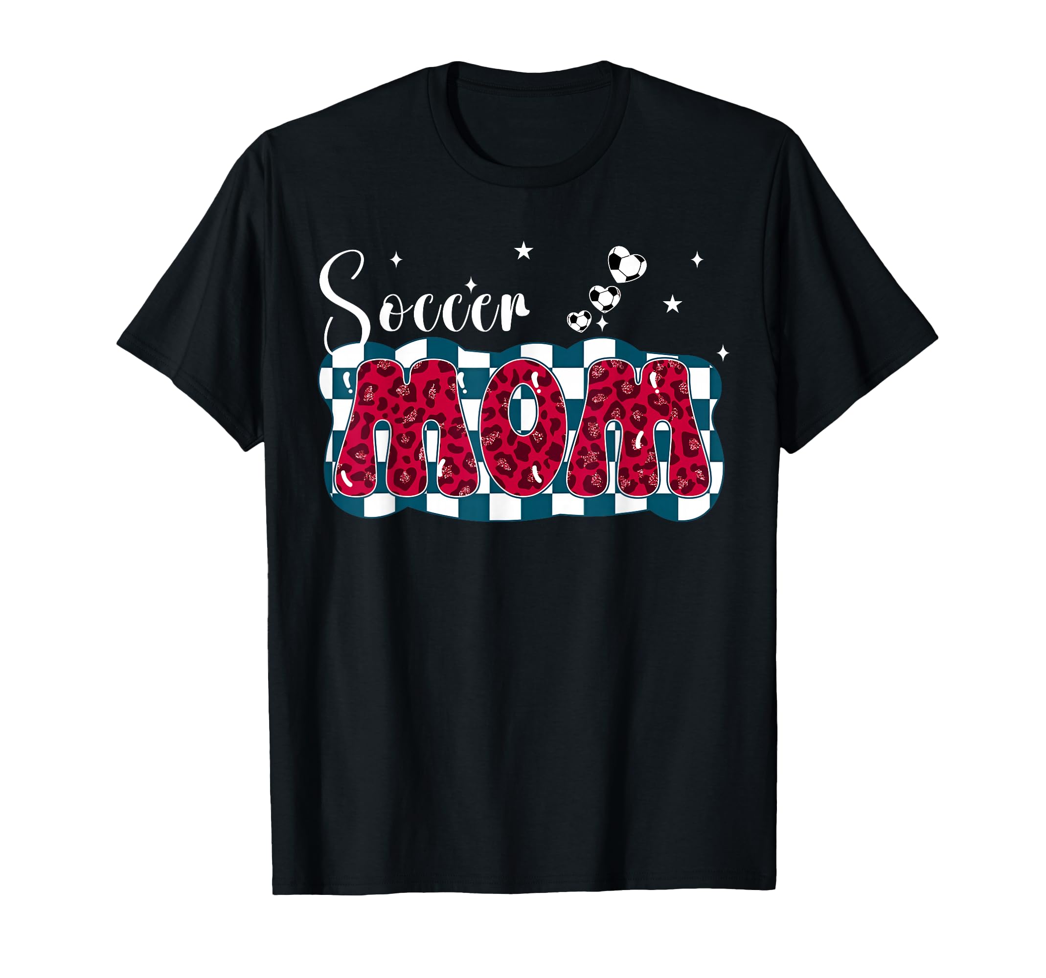 Soccer Mom Leopard Checkerboard Mama T-Shirt - Custom Art Print for Adults - T-Shirt, Sweatshirt, Hoodie