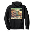Charleston Sc Postcard Rainbow Row Hoodie - Casual Everyday Wear for Adults - T-Shirt, Sweatshirt, Hoodie