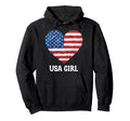 Usa Heart Supporter Flag Soccer Hoodie - Aesthetic Graphic Men Women - T-Shirt, Sweatshirt, Hoodie