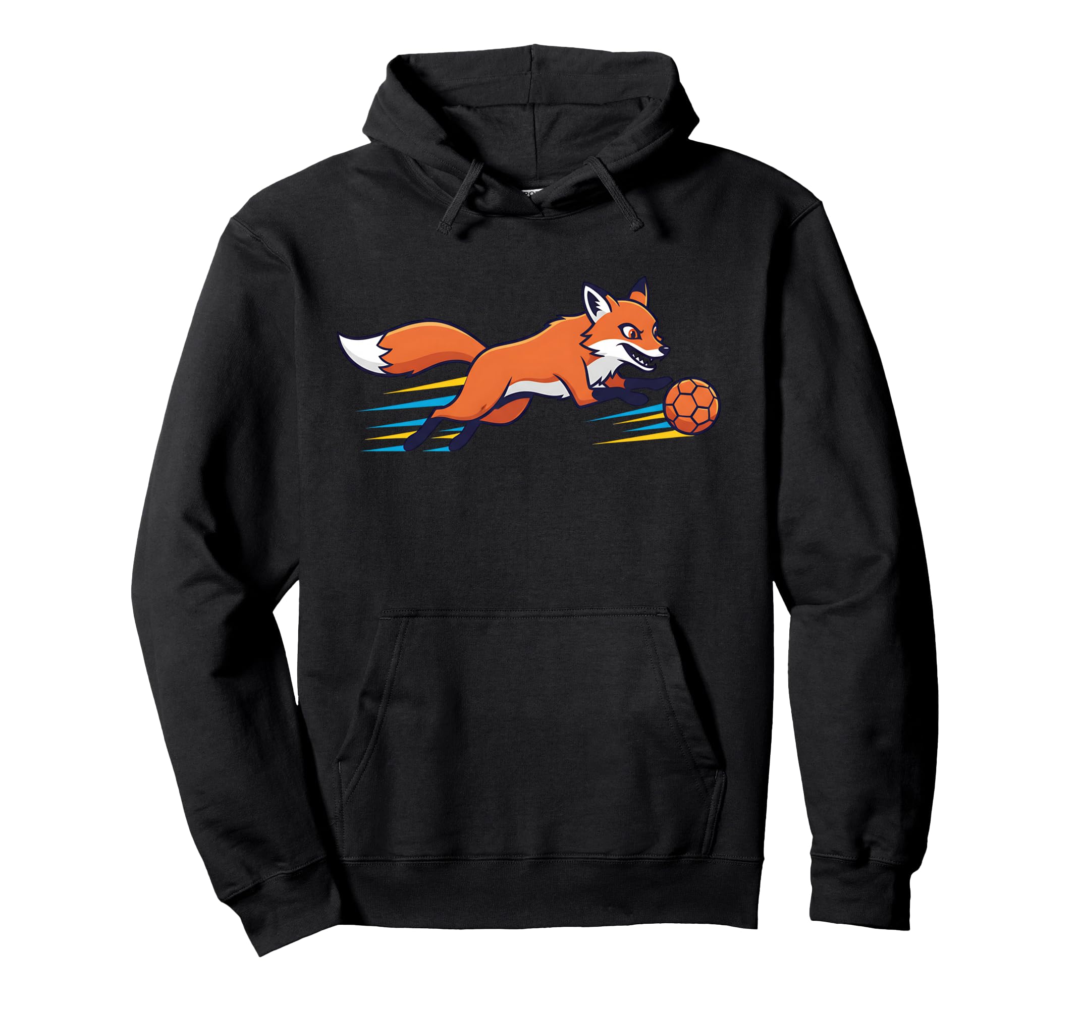 Speedy Fox Football Striker Running Ball Hoodie - Graphic Print Men Women - T-Shirt, Sweatshirt, Hoodie