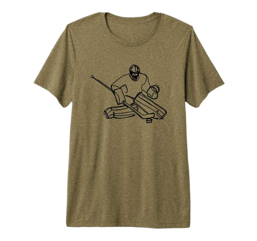 Goalie Ice Hockey Goalkeeper Tri Blend T-Shirt - Trendy Graphic Unisex - T-Shirt, Sweatshirt, Hoodie