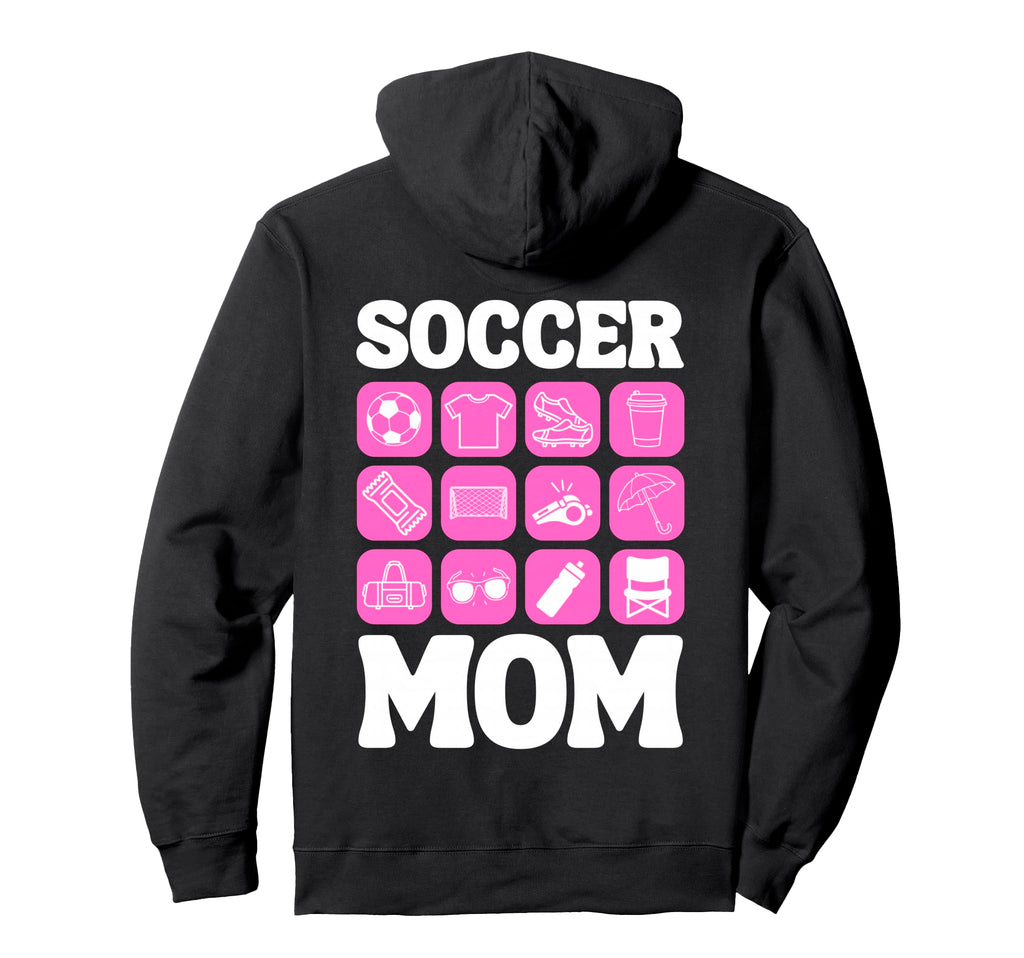 Soccer Mom Icons Soccer Hoodie - Minimalist Print for Adults - T-Shirt, Sweatshirt, Hoodie
