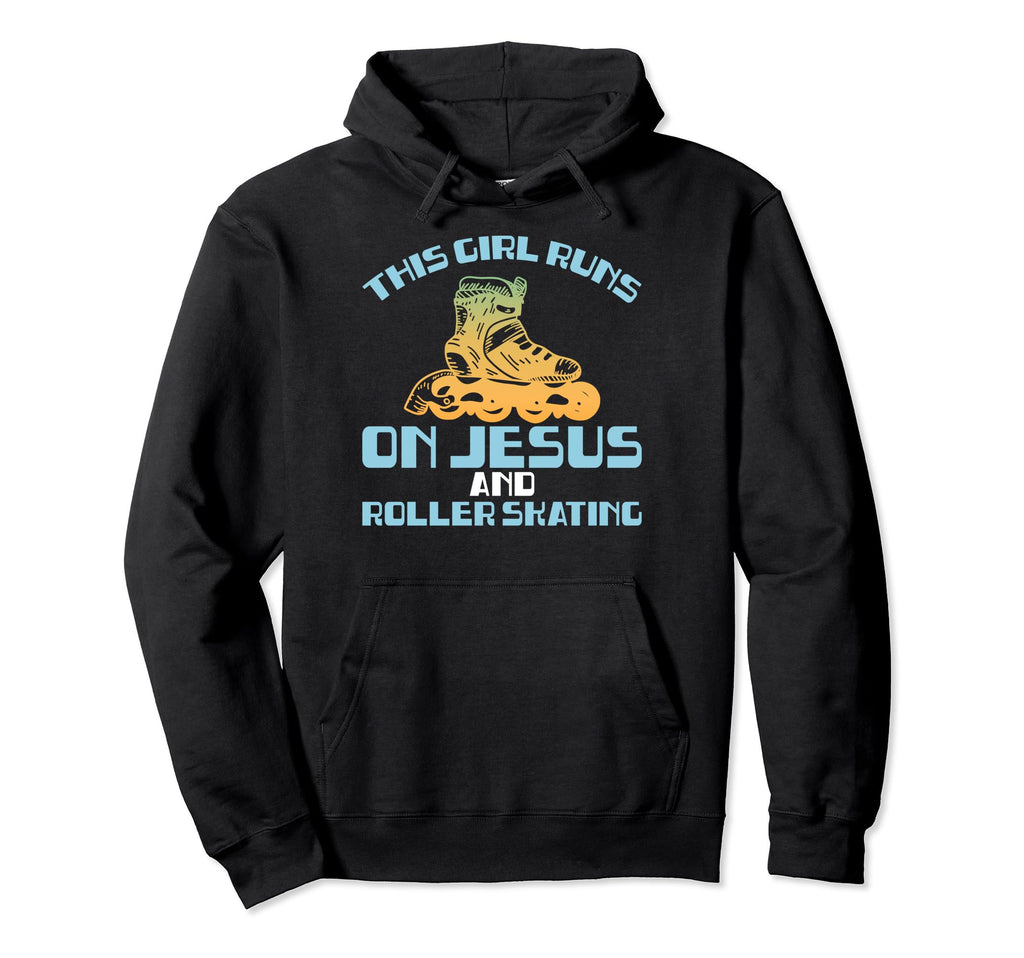 Runs Jesus And Roller Skating Funny Hoodie - Casual Everyday Wear Unisex - T-Shirt, Sweatshirt, Hoodie
