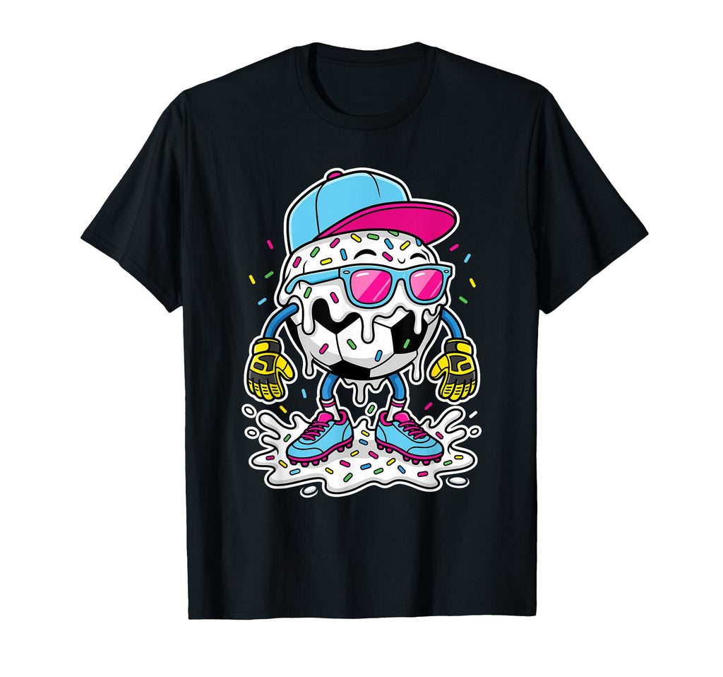 Soccer Ball Melting Ice Cream Drip Goalie T-Shirt - Novelty Apparel Unisex - T-Shirt, Sweatshirt, Hoodie