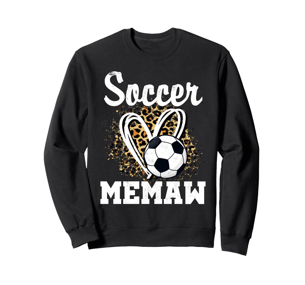 Soccer Memaw Leopard Heart Sweatshirt - Custom Art Print for Adults - T-Shirt, Sweatshirt, Hoodie