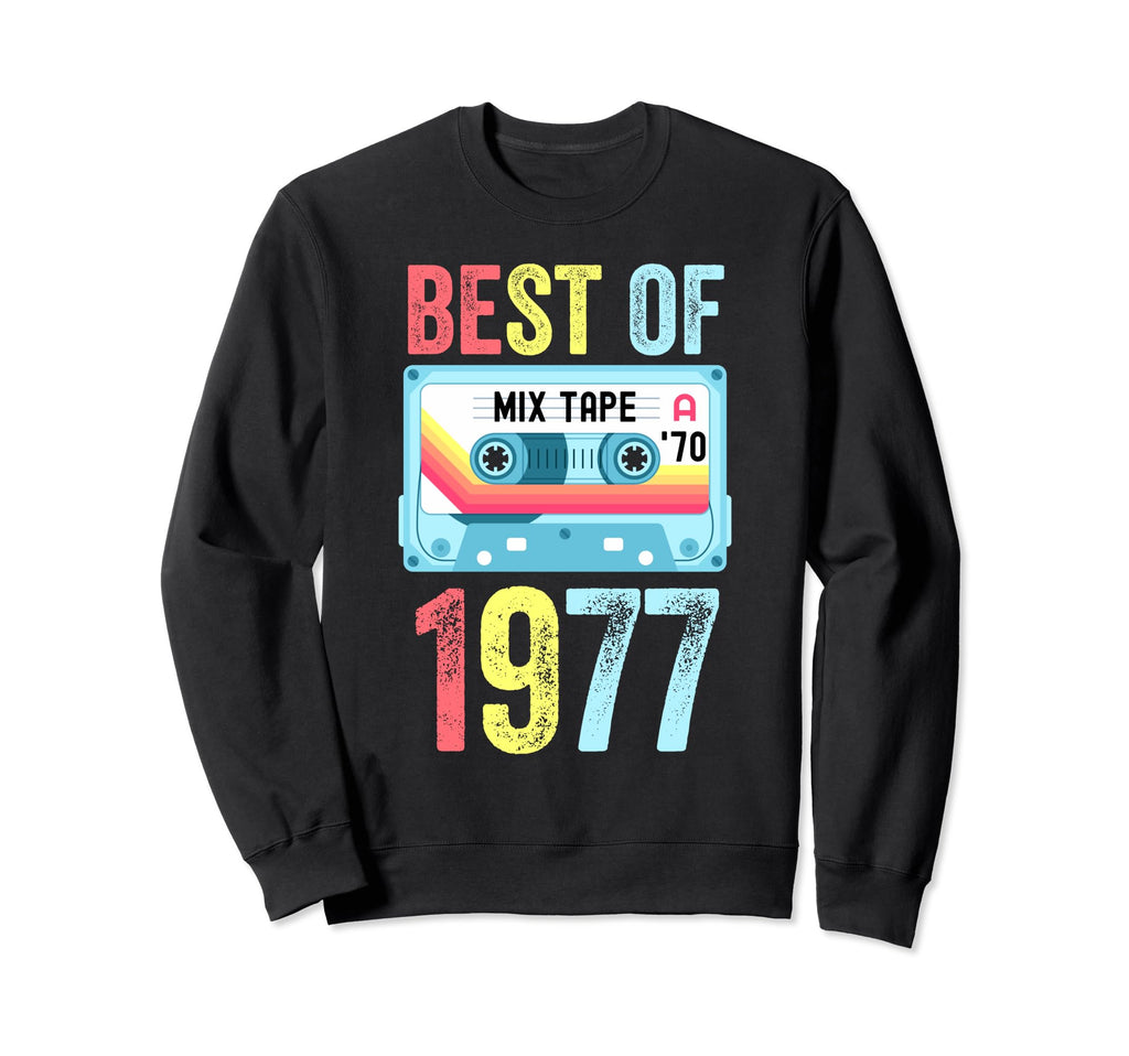 Best 1977 Cassette Tape Sweatshirt - Aesthetic Graphic for Adults - T-Shirt, Sweatshirt, Hoodie