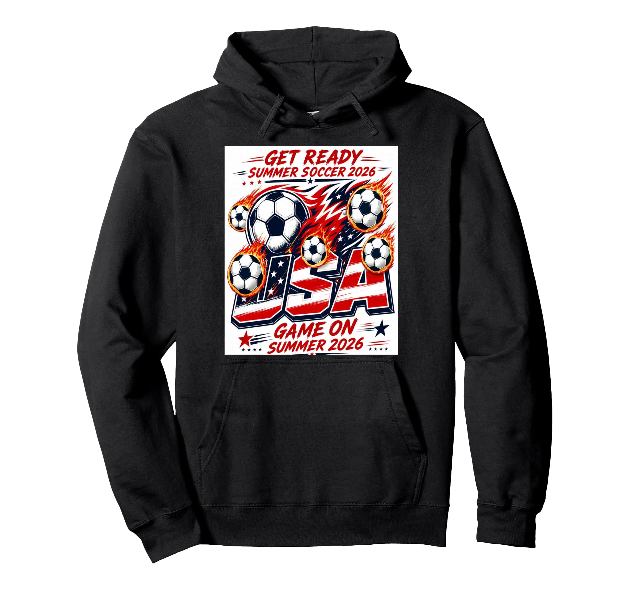 Usa Soccer 2026 Game Summer Soccer Hoodie - Minimalist Print for Adults - T-Shirt, Sweatshirt, Hoodie